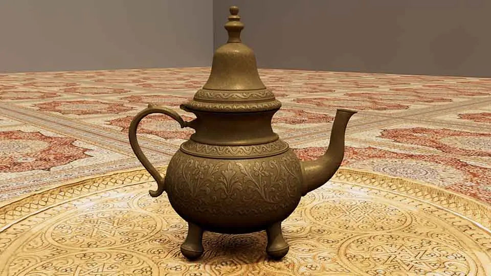 3D Moroccan tea pot