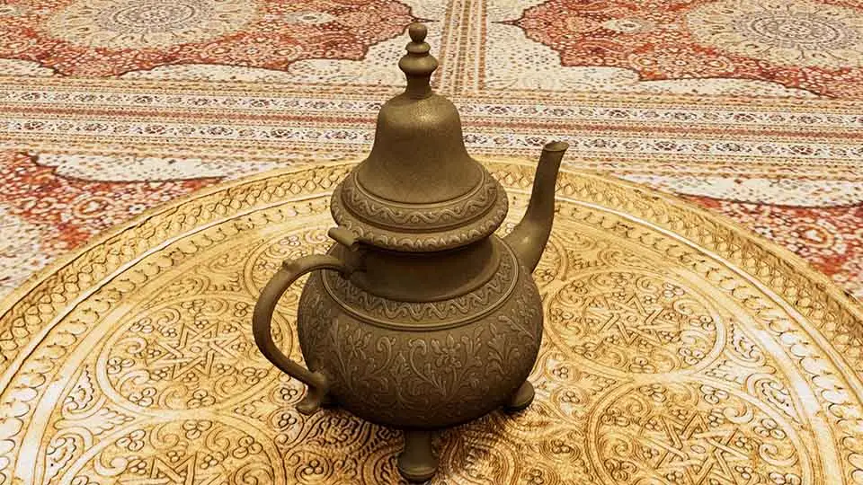 3D Moroccan tea pot
